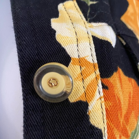 St. John Sport by Marie Gray Black and Yellow Floral Print Jacket Size small - Picture 7 of 11